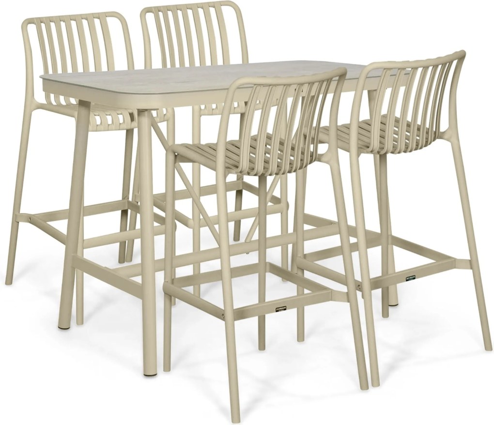 Barset 4 personen 150 cm Kunststof Zand/Beige Domani Furniture Alba/Tavano
