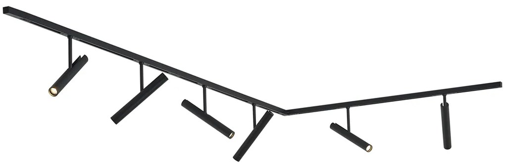 Modern railsysteem zwart met 6 Spot / Opbouwspot / Plafondspots zwart 1-fase - Slimline Avery Modern G9 Binnenverlichting Lamp