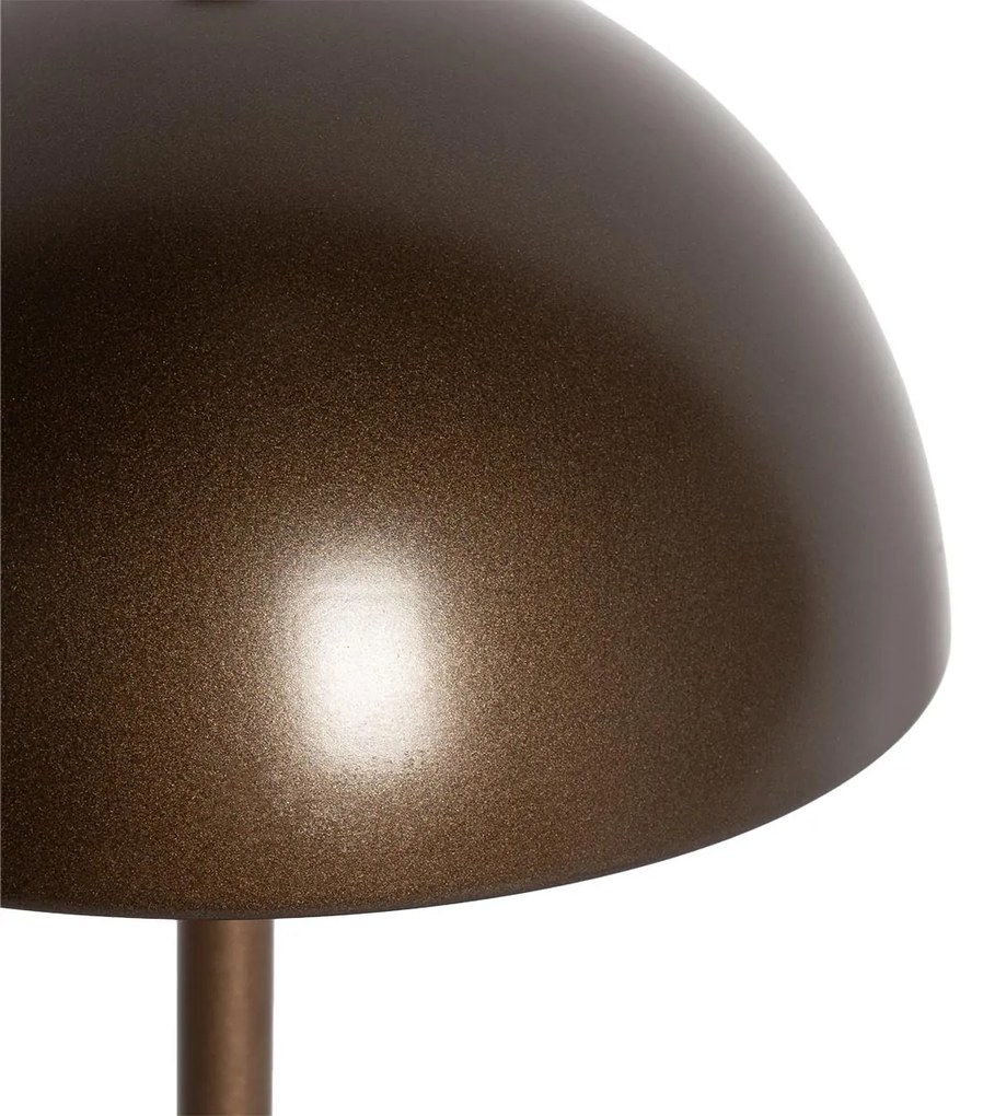 LED Set van 2 buiten tafellamp met dimmeren mushroom donkerbrons oplaadbaar - Keira Modern IP44 Buitenverlichting rond Lamp