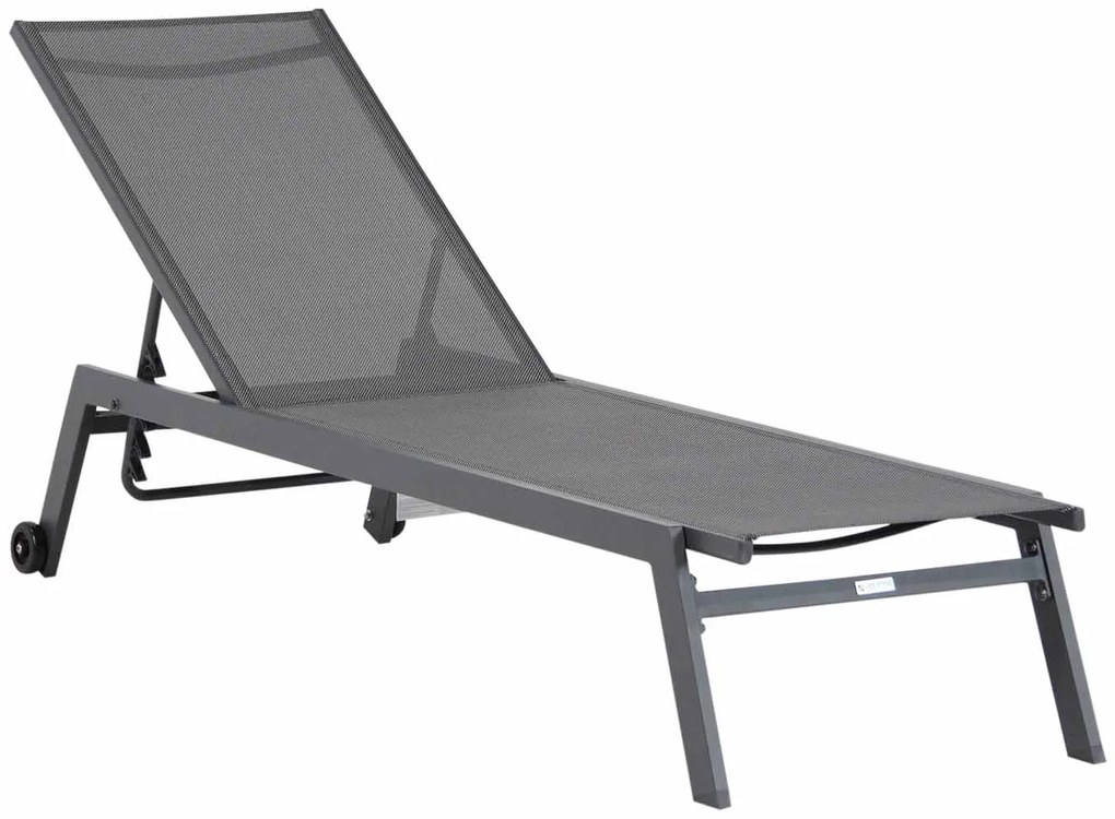 Lifestyle Garden Furniture Ultimate Ligbed Met Wiel Aluminium/textileen Grijs