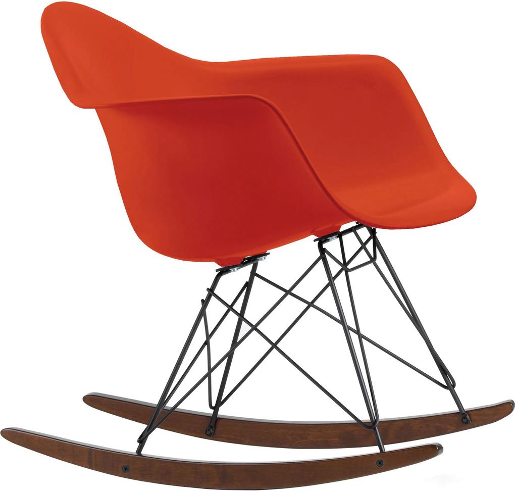 Vitra Eames RAR schommelstoel met donker onderstel rood