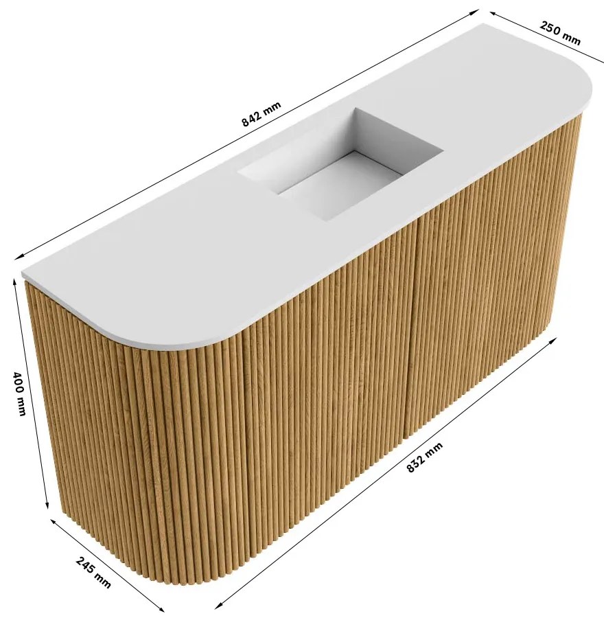 Mondiaz Joya 85cm toiletmeubel ronding links/rechts walnut met wastafel faye midden 1 kraangat urban