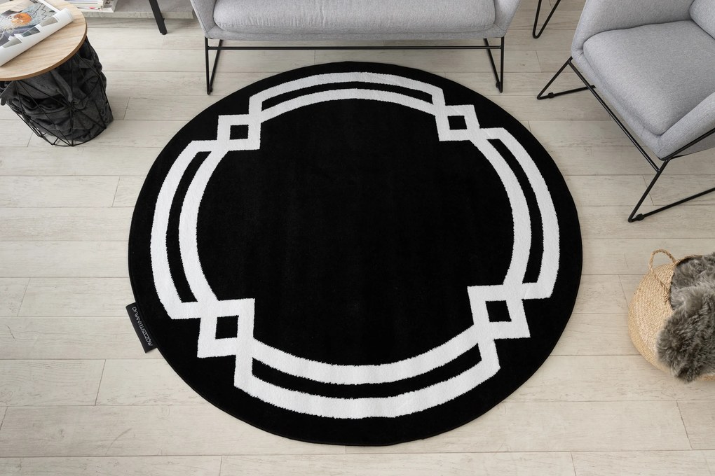 Tapijt HAMPTON Lux ROND zwart