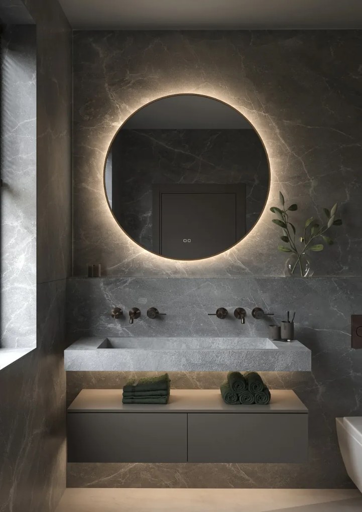 Hipp Design 013 Phantom spiegel brons met verlichting en verwarming 80x80cm