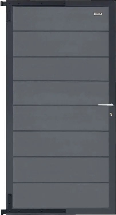 Tuindeur composiet Modular rock grey met antraciet aluminium frame compleet (90 x 180 cm)