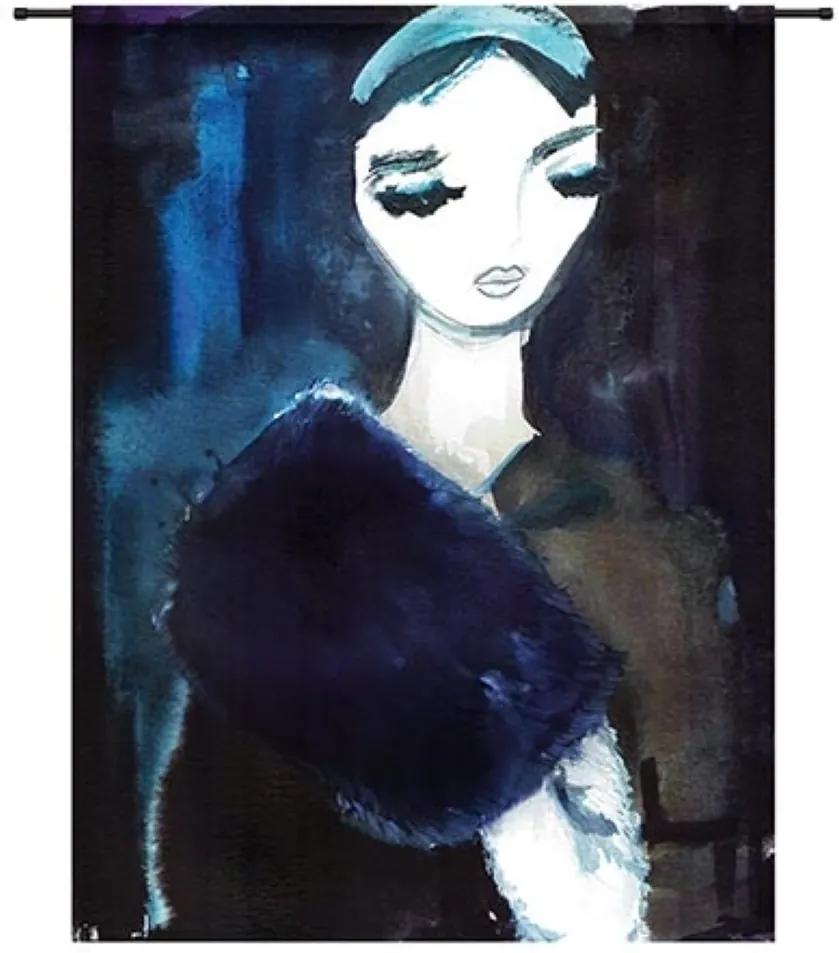 Urban Cotton Wandkleed Lady in Blue - 145x190 cm