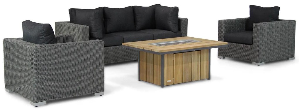 Stoel en Bank Loungeset 5 personen Wicker Grijs  Garden Collections Toronto/Seaside