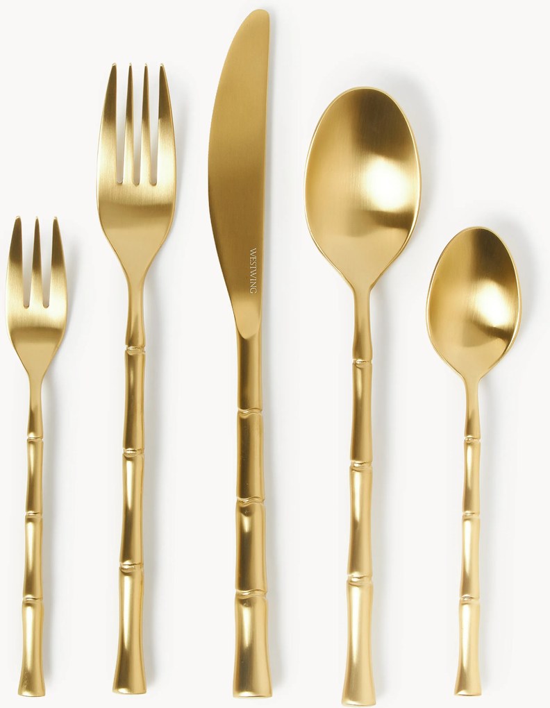 Mat geborstelde bestekset Orso, in verschillende setgroottes