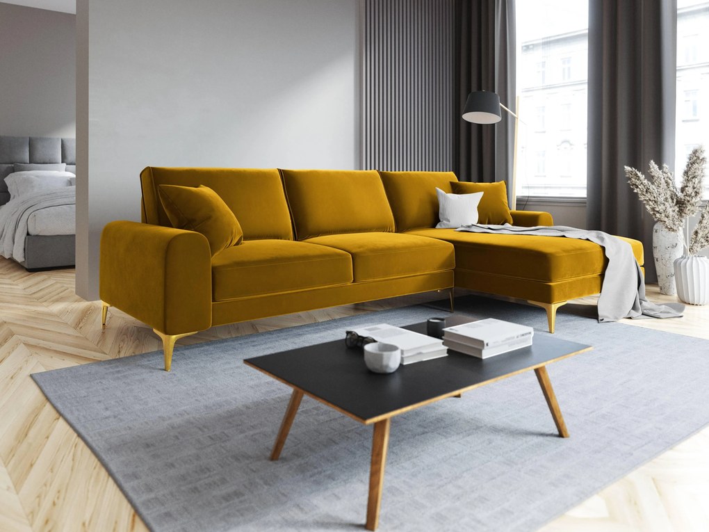 4.5-zitshoekbank Madara rechts velvet | Mazzini Sofas