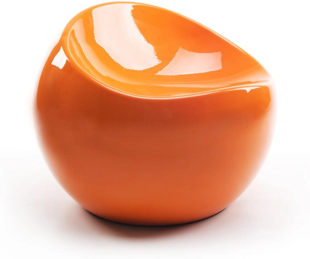 XLBoom | Stoel Baby Ball diameter 42 cm x hoogte 35 cm x zitdiepte 23 cm oranje outdoor poefs recycled plastic tuinmeubelen | NADUVI outlet