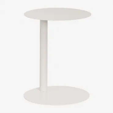 Ronde Bijzettafel Voor De Tuin Ø40 Cm Van Staal Yannik Gardenia Wit - Sklum