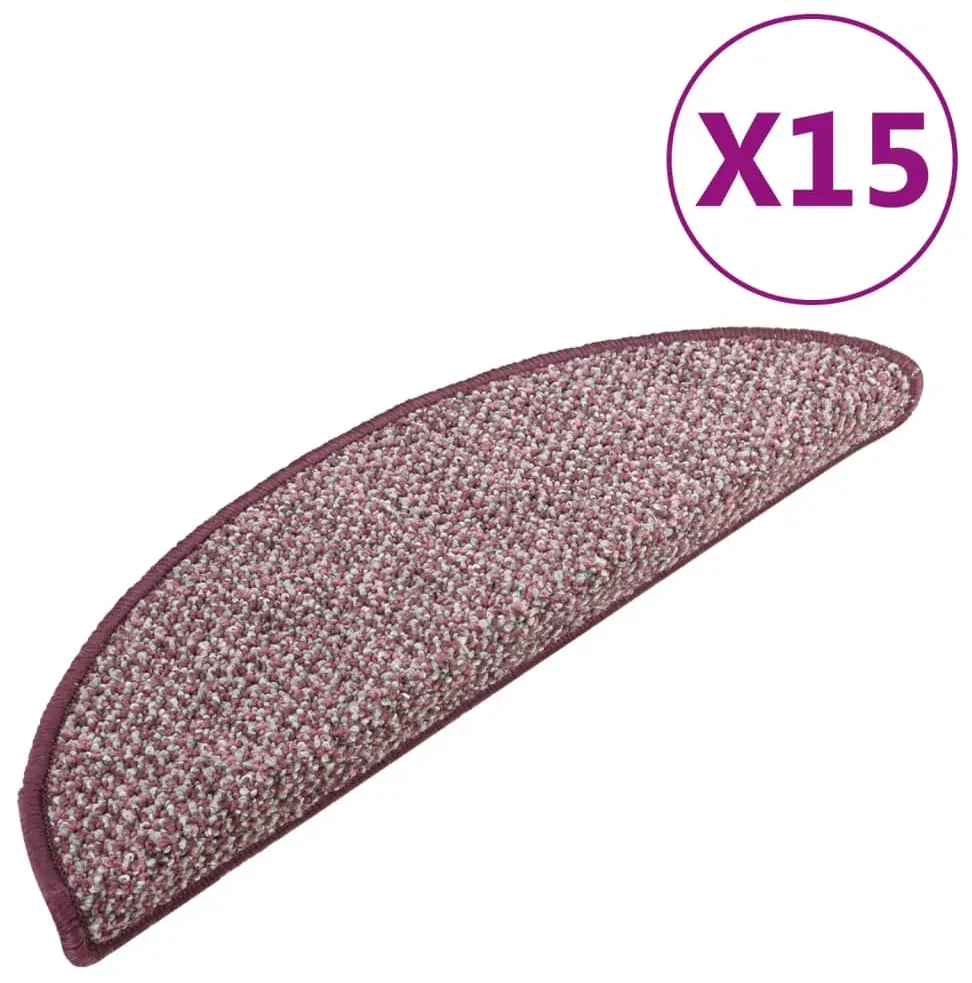 vidaXL Trapmatten 15 st 65x25 cm paars