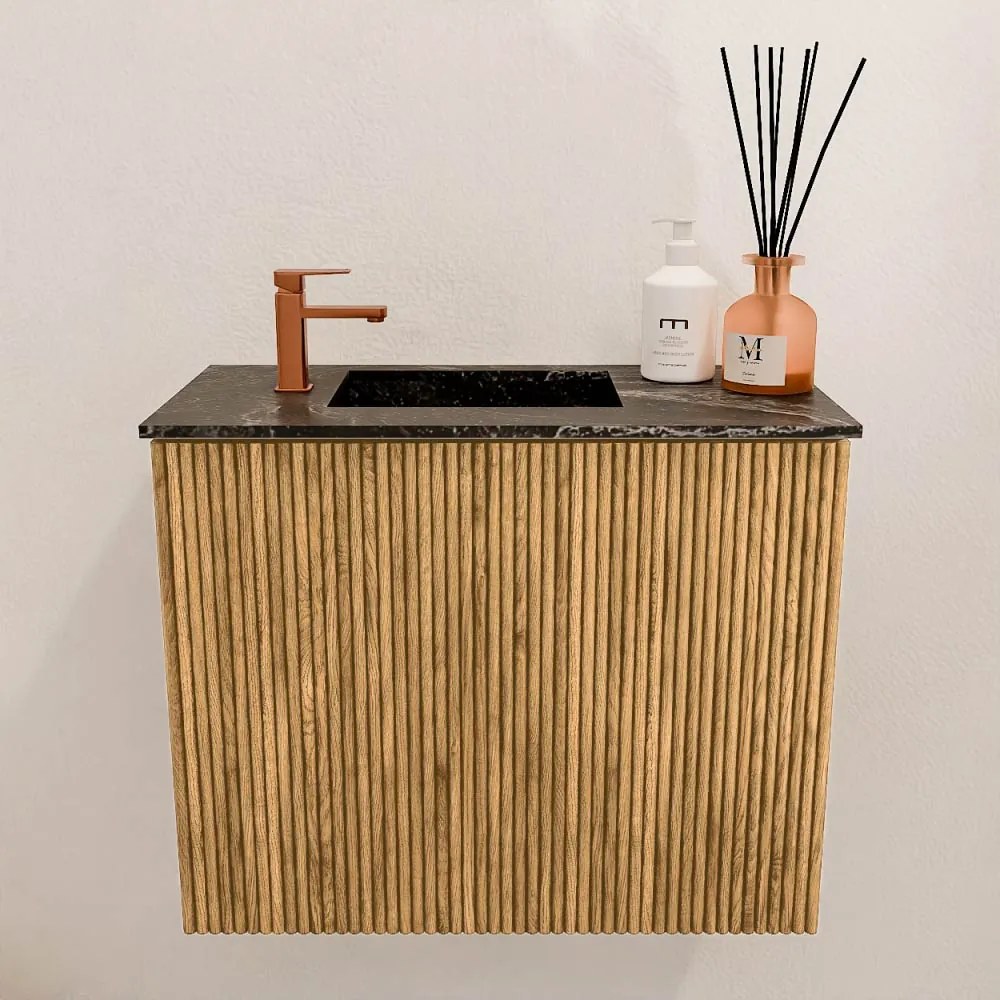 Mondiaz Joya DLux 50cm toiletmeubel oak met wastafel faye links 1 kraangat lava