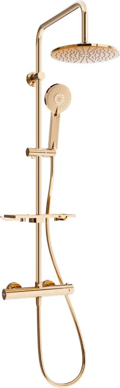 Mexen KT40 opbouw doucheset met regendouche en thermostatische kraan, roze goud - 771504093-60