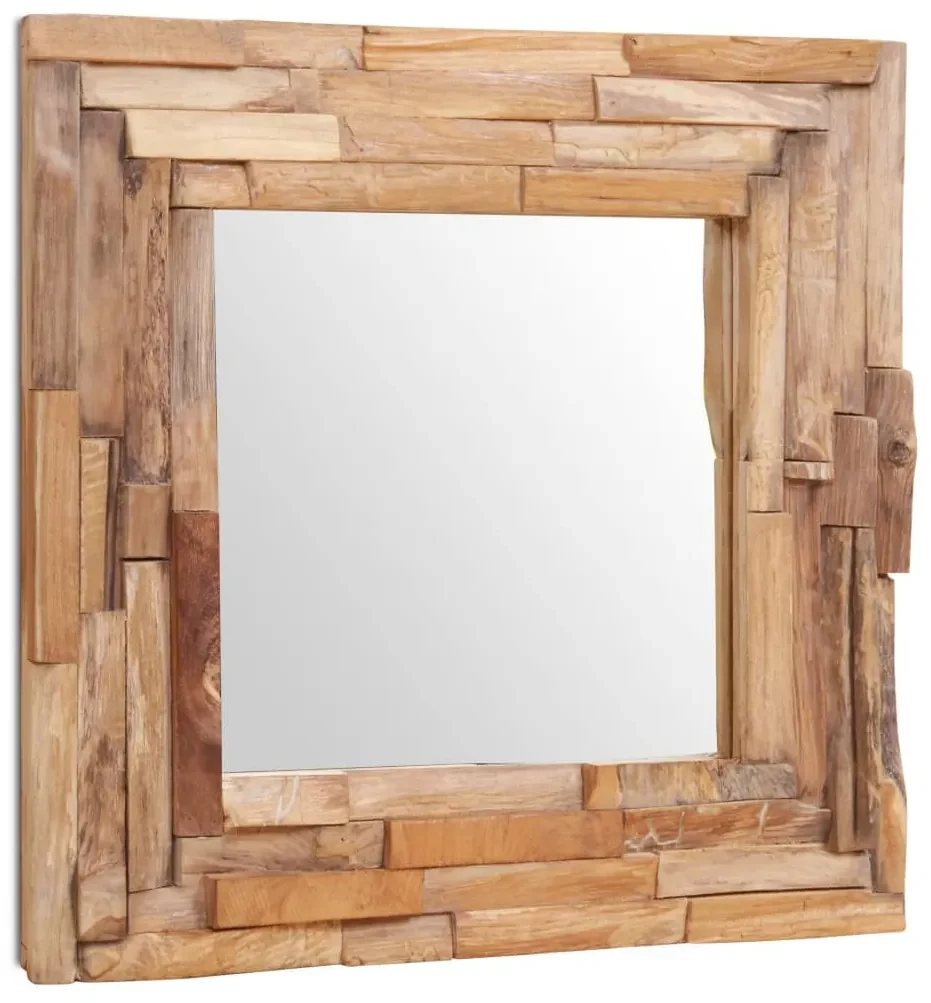 vidaXL Decoratieve spiegel vierkant 60x60 cm teakhout