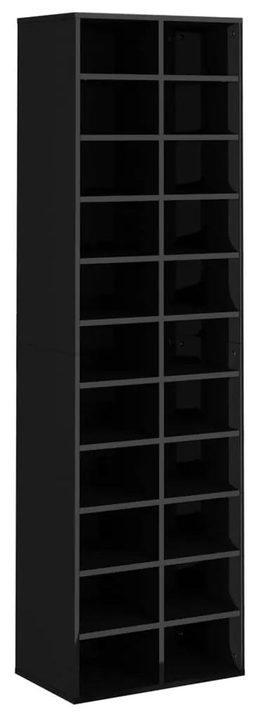 vidaXL Schoenenkast 54x34x183 cm bewerkt hout hoogglans zwart