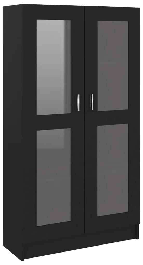 vidaXL Vitrinekast 82,5x30,5x150 cm spaanplaat zwart