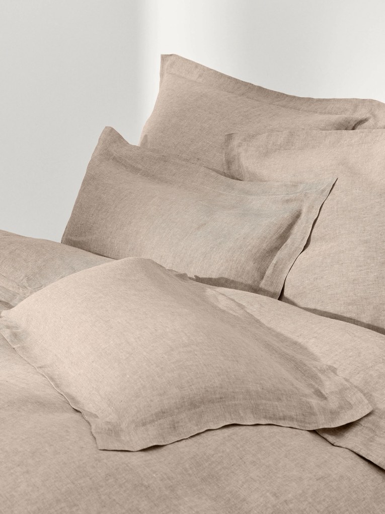 Linnen dekbedovertrek Linna met bies