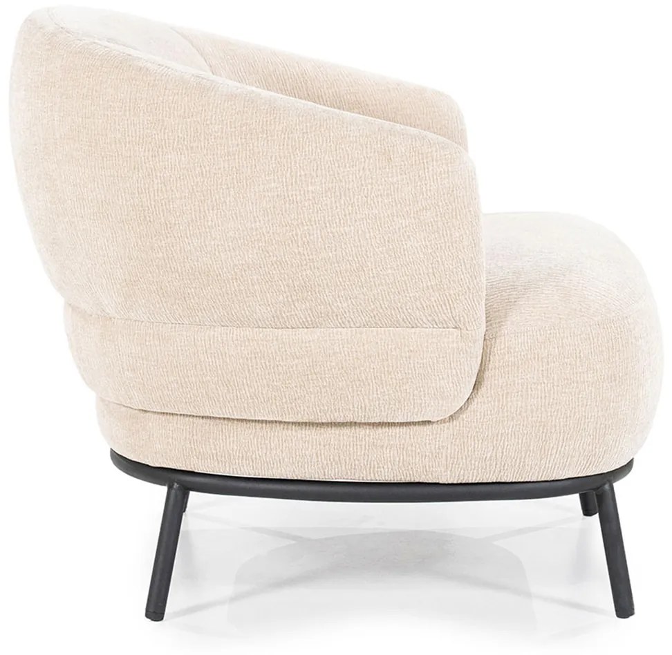 Eleonora David Zachte Fauteuil Taupe Met Ronde Rug