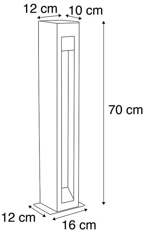 LED Moderne staande buitenlamp bazalt 70 cm - Sneezy Modern Buitenverlichting Steen / Beton