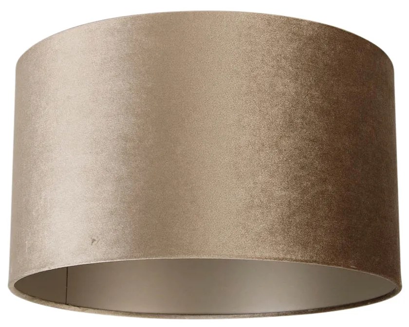 Velours lampenkap taupe rond 35/35/20 Klassiek / Antiek