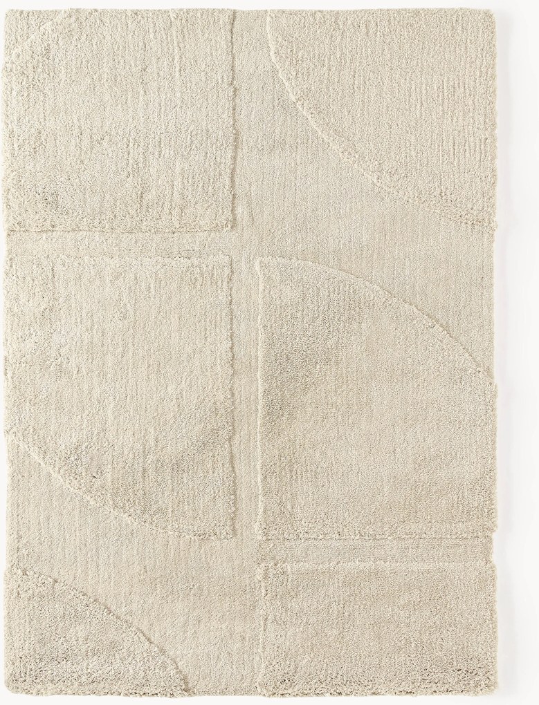 Pluizig hoogpolig vloerkleed Jade met een verhoogde hoog-laag structuur