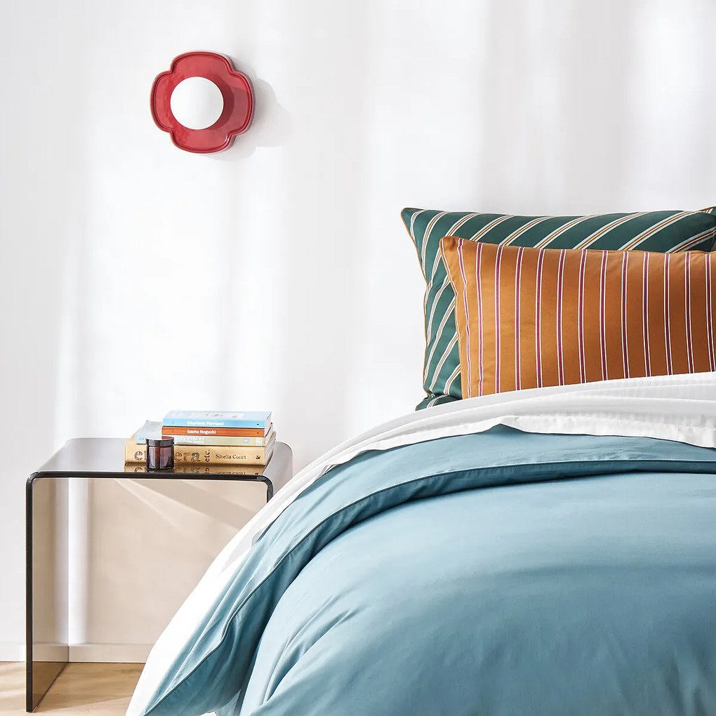 Wand- of plafondlamp bloem, keramiek en opaline glas, diameter 20 cm, HOLI