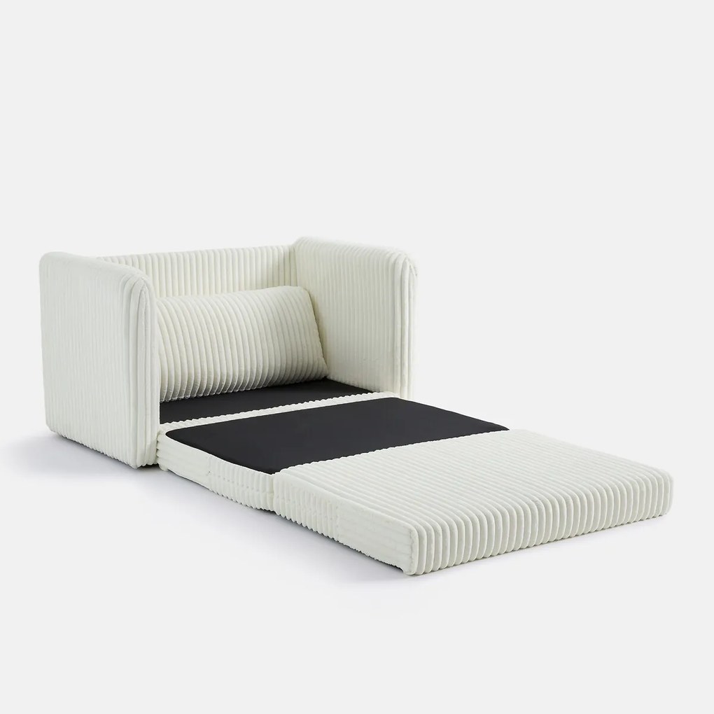 Grofgeribd fluwelen XL slaapbank, Hazel