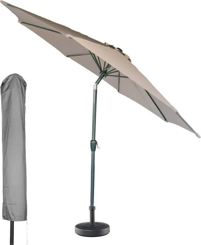Ronde parasol met bijpassende hoes - 300 cm rond - Taupe