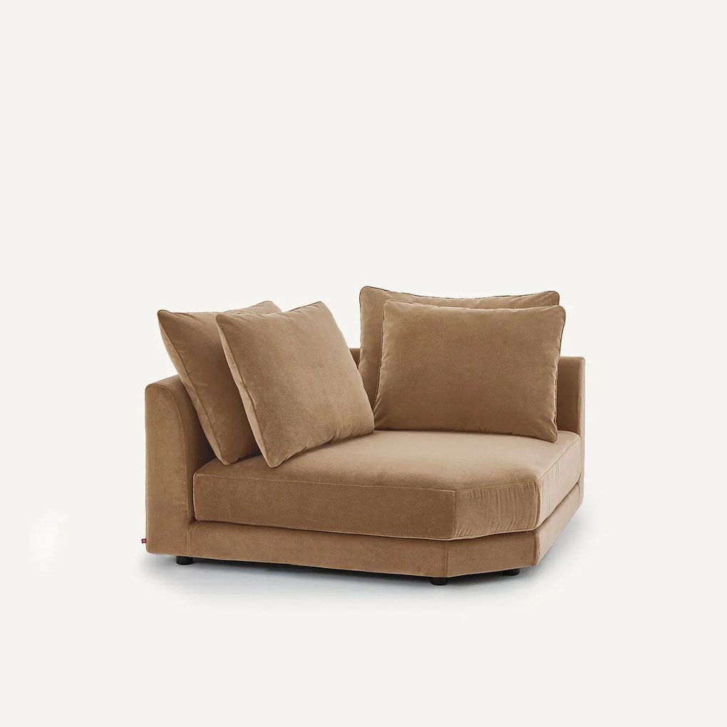 Modulaire hoekbank in stonewashed fluweel, TIBERIO