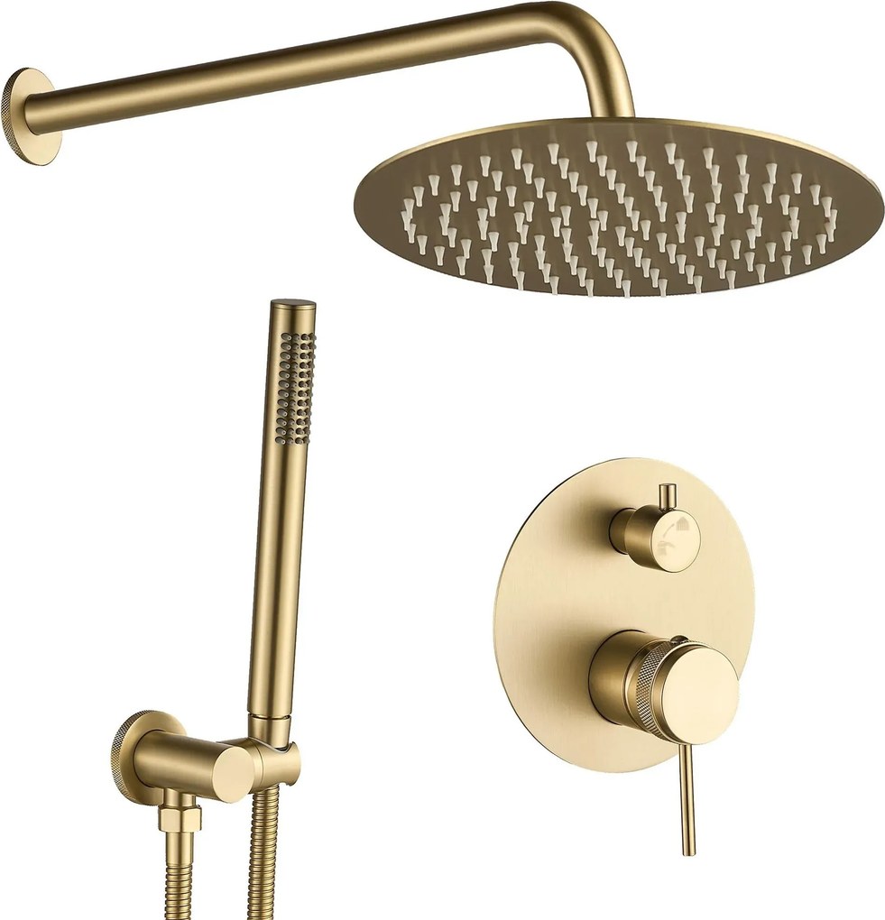 Inbouw regendoucheset Rea Lungo Grip Gold Brush  + BOX