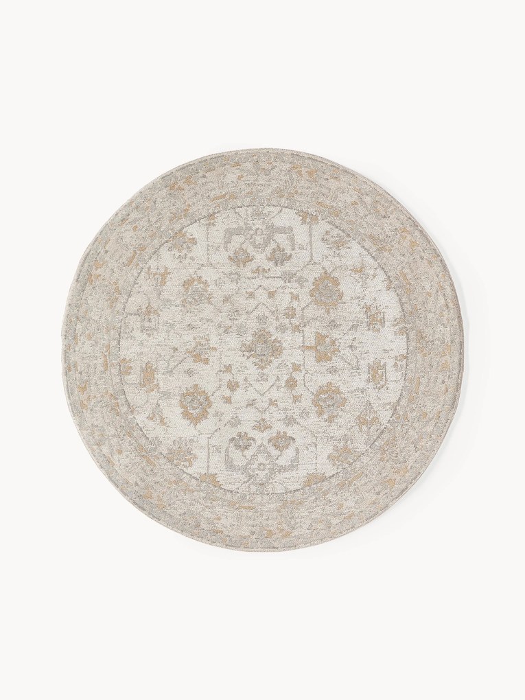 Rond handgeweven chenille vloerkleed Loire