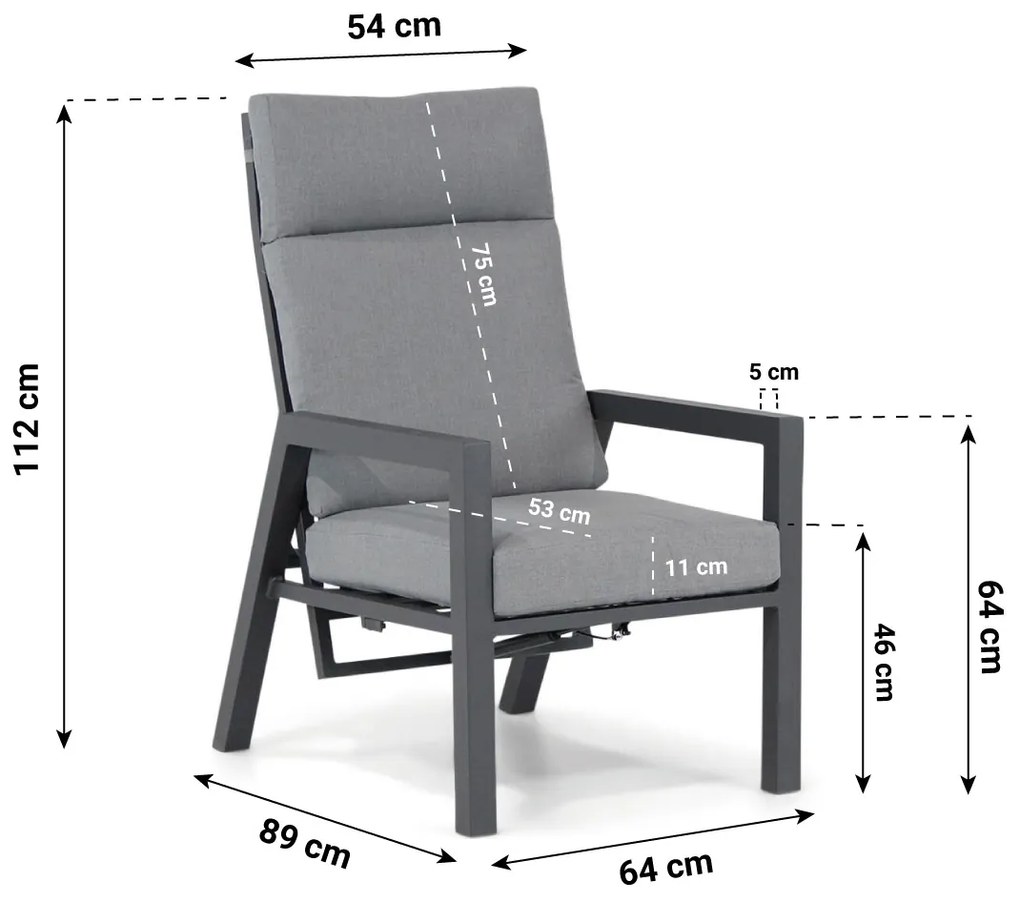 Bistroset 1 persoon  Aluminium Grijs Lifestyle Garden Furniture Belmond