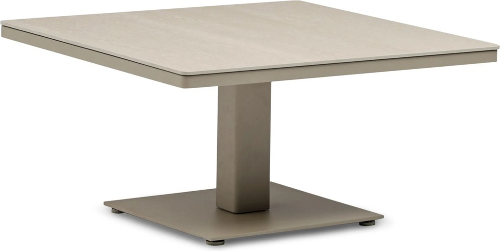 Tuintafel   90 x 90 cm  Zand/Beige   Tivano in hoogte verstelbare