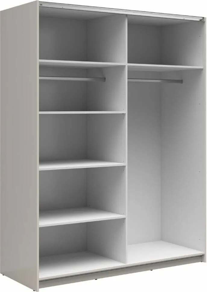 Kledingkast Livevaro 111, Kasjmier, 196x183x60cm, 156.3 kg, Kledingkast deuren: Schuivend, Aantal planken: 5, Aantal planken: 5