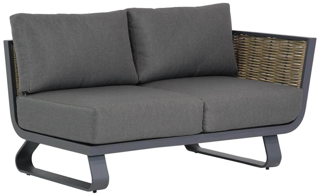 Hoek loungeset 6 personen Aluminium/wicker Grijs  Santika Furniture Santika Tika