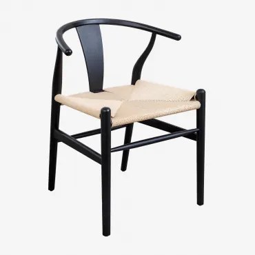 Pack Van 4 Eikenhouten Eetkamerstoelen Uish Edition Gewoon Zwart - Sklum