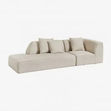 Modulaire Hoekbank Van 2 Delen Met Links Gestoffeerde Chaise Longue Cardea Bouclé Crèmebeige - Sklum