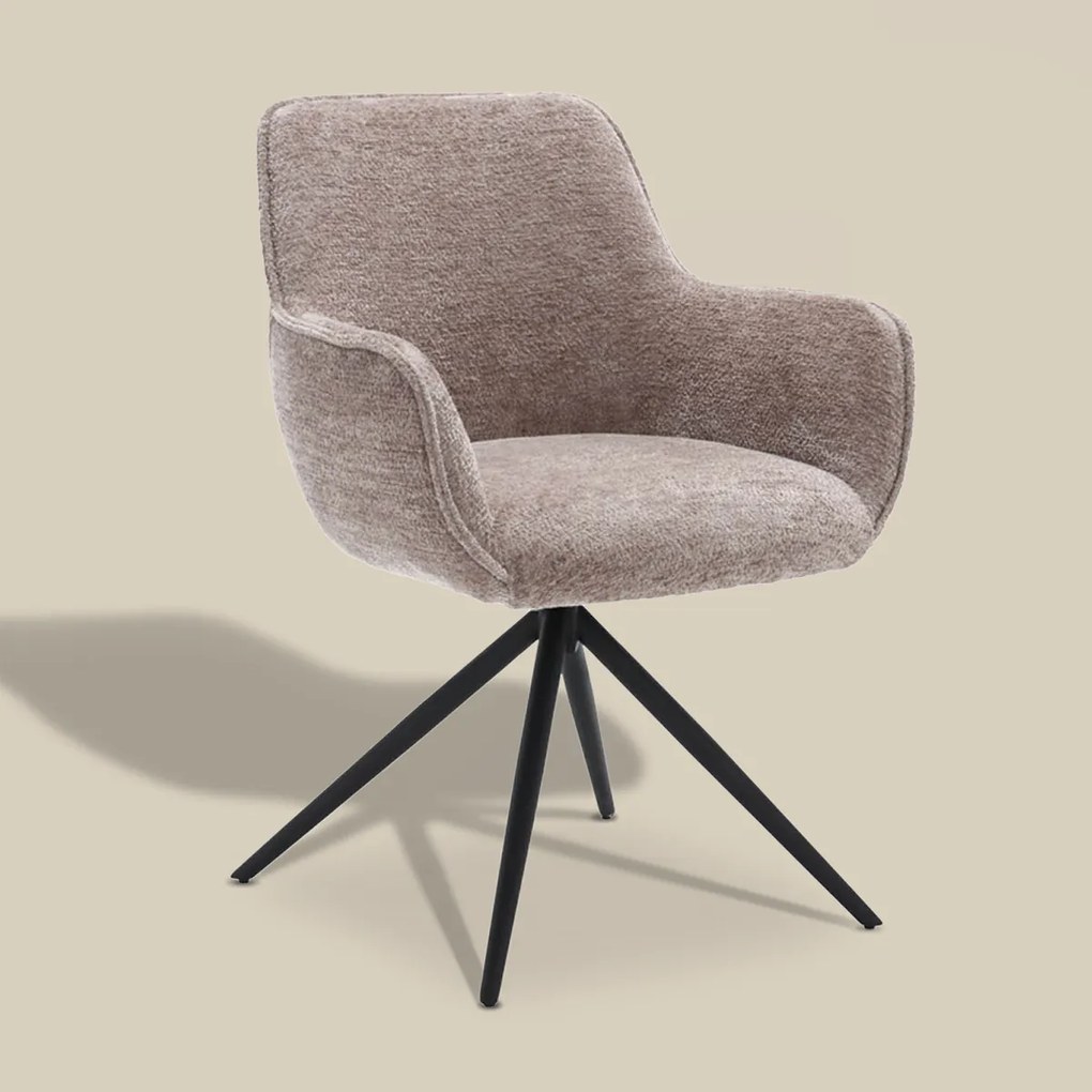 Tower Living Boucle Stoel Draaibaar Taupe Fondo