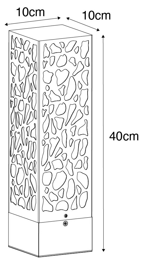 Modern buiten paaltje zwart 40 cm IP44 - Nicole