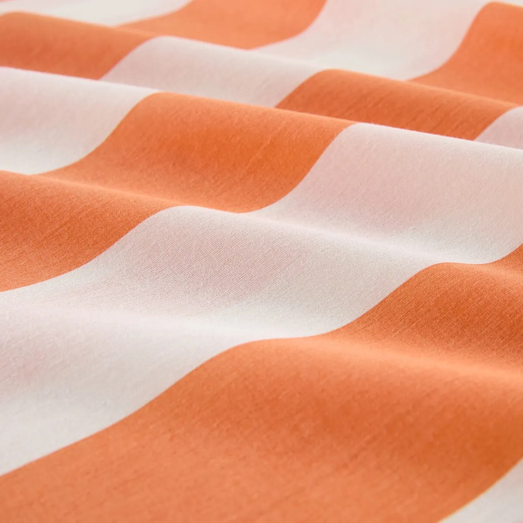 Katoenen kussensloop, streepjesprint, HENDAYE ORANGE