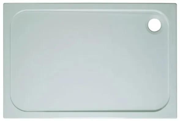 Crosswater Shower Tray douchebak 100x80x4.5cm rechthoek stone resin wit SR0R81000