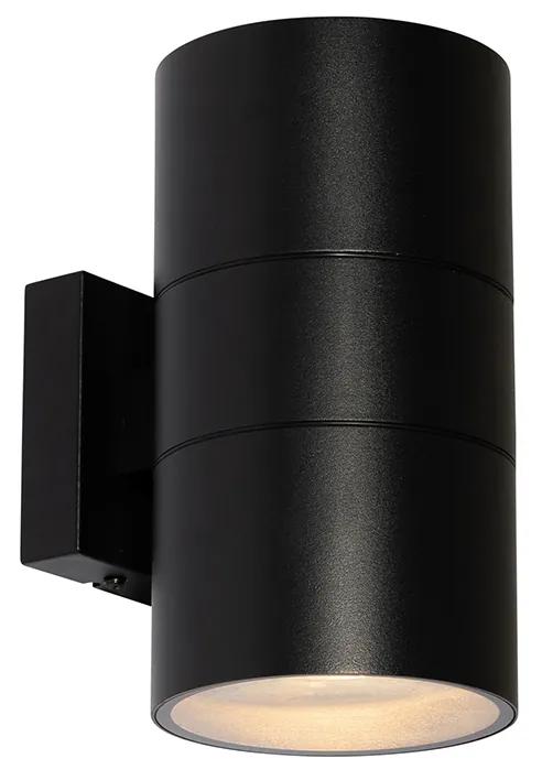Moderne Buiten wandlamp zwart 2-lichts AR111 IP44 - Duo Modern GU10 IP44 Buitenverlichting rond