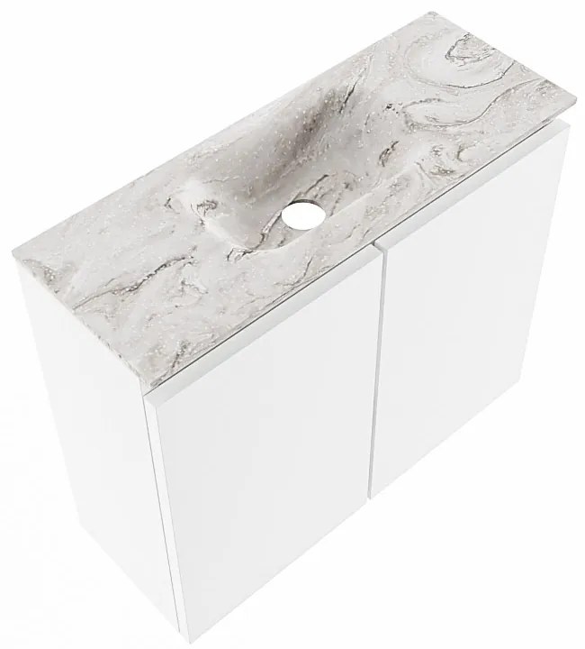 Mondiaz Ture DLux toiletmeubel 60cm talc met wastafel glace midden zonder kraangat