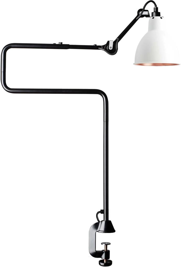DCW éditions Lampe Gras N211 bureaulamp met tafelklem wit met koper