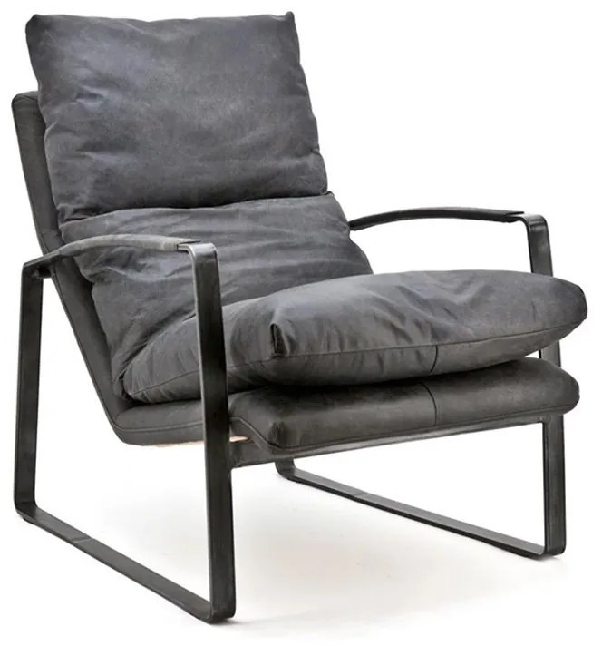Eleonora Lex Industriele Fauteuil Leer Antraciet