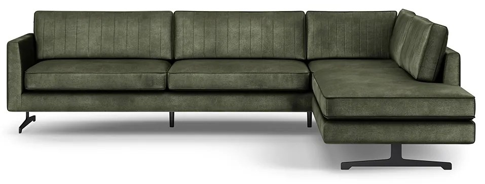 Rivièra Maison - The Camille Corner Sofa Right, velvet, ivy - Kleur: groen