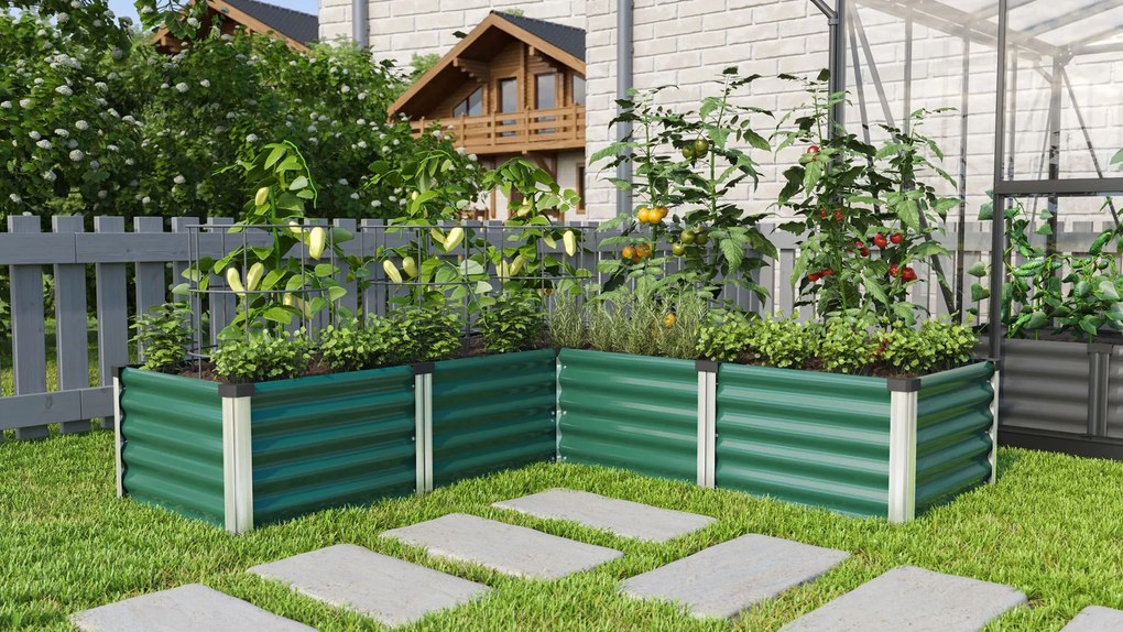 Vitavia Verhoogd zaaibed Linus In&amp;Out 401 M - zeegras/alu - 40,3cm