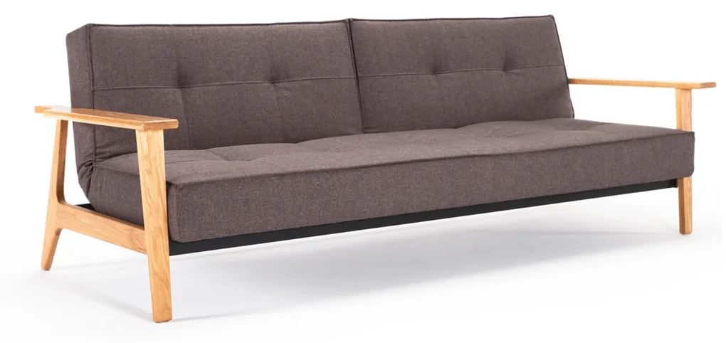 Innovation Living Splitback Frej Natural Design Slaapbank Met Eiken Armleuningen