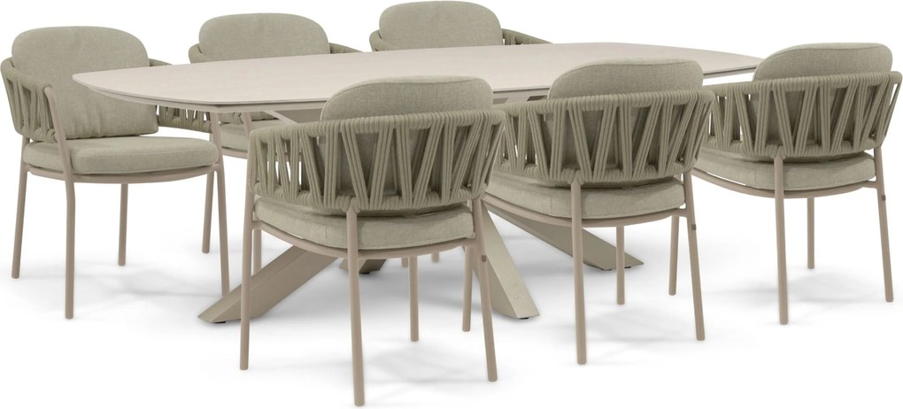 Tuinset 6 personen  Rope Zand/Beige 4 Seasons Outdoor Calma/Voyage
